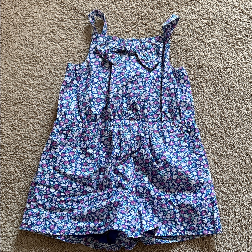 Janie and Jack Floral Jumpsuit - Blue and Pink